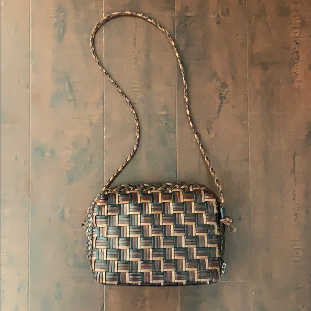 Vintage 90s CEM Brand Tri-color Leather Bag